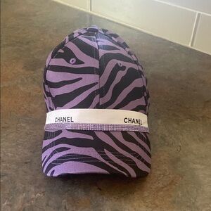 Purple Zebra Print Cap NWOT
